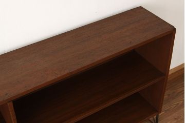 アンティーク家具　アンティーク　古い学校の鉄脚飾り棚(陳列棚・本棚)