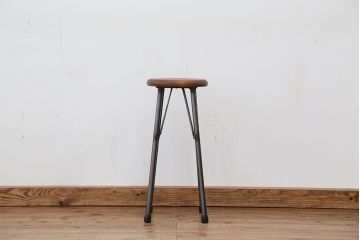 オリジナル　アイアンハイスツール 1脚(丸椅子)インダストリアアル工業系(6)