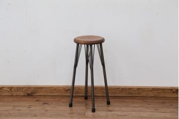 オリジナル　アイアンハイスツール 1脚(丸椅子)インダストリアアル工業系(6)