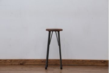 オリジナル　アイアンハイスツール 1脚(丸椅子)インダストリアアル工業系(8)
