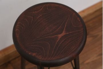 アンティーク家具　オリジナル　アイアンハイスツール 1脚(丸椅子)インダストリアアル工業系(11)