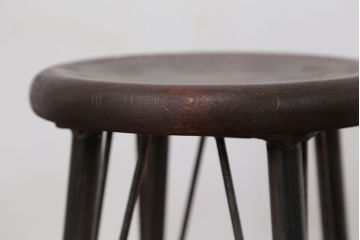 アンティーク家具　オリジナル　アイアンハイスツール 1脚(丸椅子)インダストリアアル工業系(11)