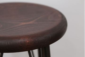 アンティーク家具　オリジナル　アイアンハイスツール 1脚(丸椅子)インダストリアアル工業系(11)