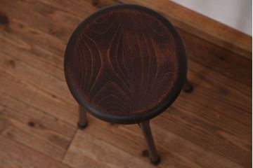 アンティーク家具　オリジナル　アイアンハイスツール 1脚(丸椅子)インダストリアアル工業系(13)