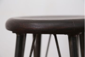 アンティーク家具　オリジナル　アイアンハイスツール 1脚(丸椅子)インダストリアアル工業系(13)
