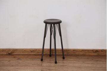 アンティーク雑貨　ラフジュ工房オリジナル　鉄脚ハイスツール