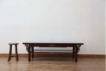 アンティーク家具　古民具・骨董　希少!凝った作りの唐木座卓(テーブル)