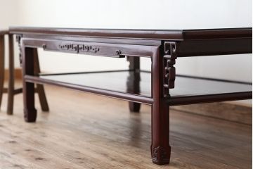 アンティーク家具　古民具・骨董　希少!凝った作りの唐木座卓(テーブル)
