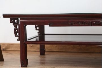アンティーク家具　古民具・骨董　希少!凝った作りの唐木座卓(テーブル)