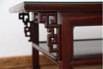 アンティーク家具　古民具・骨董　希少!凝った作りの唐木座卓(テーブル)