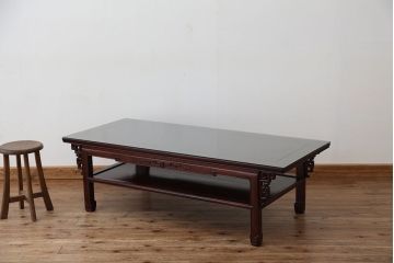 アンティーク家具　古民具・骨董　希少!凝った作りの唐木座卓(テーブル)