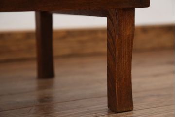 アンティーク家具　アンティーク　古い木の丸ちゃぶ台(脚固定)