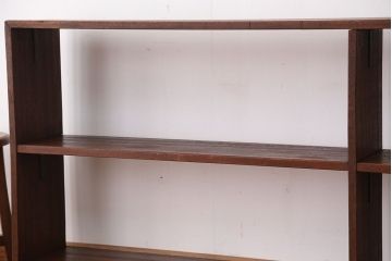 アンティーク家具　アンティーク　古い学校の両面オープンラック?(本棚・飾り棚)