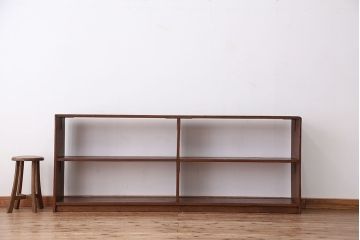 アンティーク家具　アンティーク　古い学校の両面オープンラック(2)(本棚・飾り棚)