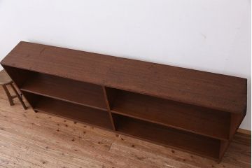 アンティーク家具　アンティーク　古い学校の両面オープンラック(2)(本棚・飾り棚)