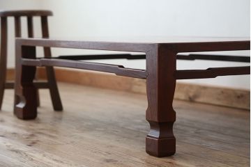 アンティーク家具　古民具・骨董　古い欅材のアンティーク座卓(テーブル)