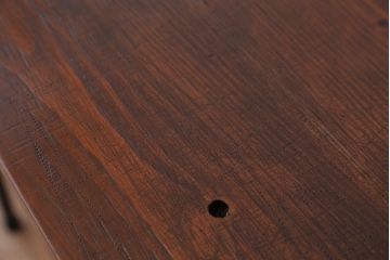 アンティーク家具　アンティーク　古い木の鉄脚テーブル(作業台)(1)