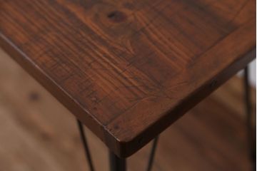 アンティーク家具　アンティーク　古い木の鉄脚テーブル(作業台)(1)