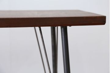 アンティーク家具　アンティーク　古い木の鉄脚テーブル(作業台)(2)