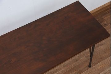 アンティーク家具　☆アンテイーク　古い木の鉄脚テーブル(作業台)