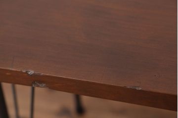 アンティーク家具　☆アンテイーク　古い木の鉄脚テーブル(作業台)