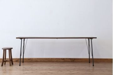 アンティーク家具　☆アンテイーク　古い木の鉄脚テーブル?(作業台)