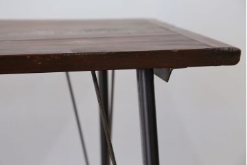 アンティーク家具　☆アンテイーク　古い木の鉄脚テーブル?(作業台)