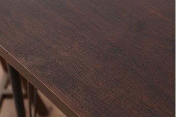 アンティーク家具　☆アンテイーク　古い木の鉄脚テーブル(作業台)