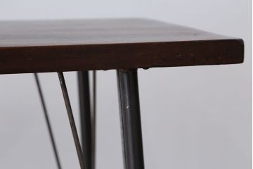 アンティーク家具　☆アンテイーク　古い木の鉄脚テーブル(作業台)