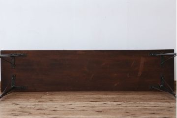 アンティーク家具　☆アンテイーク　古い木の鉄脚テーブル(作業台)