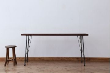 アンティーク家具　☆アンテイーク　古い木の鉄脚テーブル?(作業台)