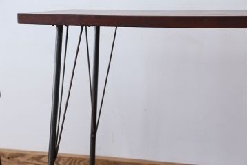 アンティーク家具　☆アンテイーク　古い木の鉄脚テーブル?(作業台)