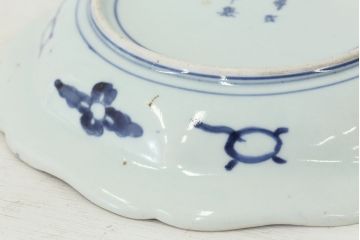 アンティーク雑貨　アンティーク　江戸〜明治!古い微塵唐草大皿・大明成化年製皿・2枚セット
