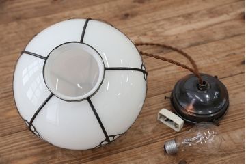 アンティーク　希少!デットストック品胴巻き吊り下げ照明