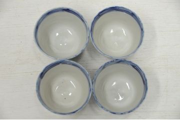 アンティーク雑貨　大正〜昭和初期!古い角皿・湯呑茶碗など18点(蕎麦著口)