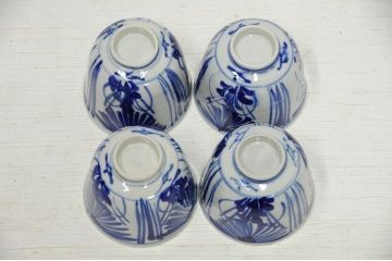 アンティーク雑貨　大正〜昭和初期!古い角皿・湯呑茶碗など18点(蕎麦著口)