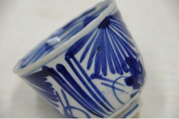 アンティーク雑貨　大正〜昭和初期!古い角皿・湯呑茶碗など18点(蕎麦著口)