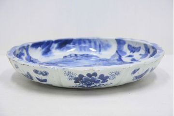 アンティーク雑貨　○江戸〜明治!図柄の良い染付皿2枚(大明成化年製)