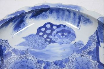 アンティーク雑貨　○江戸〜明治!図柄の良い染付皿2枚(大明成化年製)