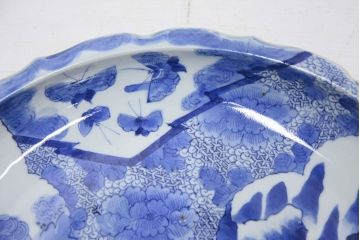 アンティーク雑貨　○江戸〜明治!図柄の良い染付皿2枚(大明成化年製)