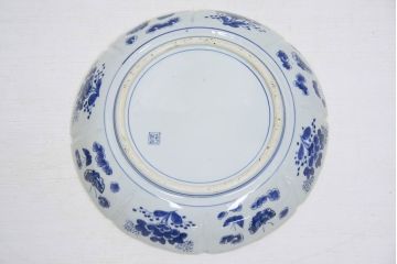 アンティーク雑貨　○江戸〜明治!図柄の良い染付皿2枚(大明成化年製)