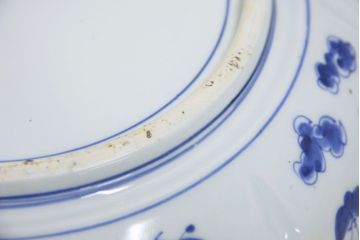 アンティーク雑貨　○江戸〜明治!図柄の良い染付皿2枚(大明成化年製)