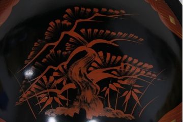 アンティーク雑貨　大正期!大内塗・古い蒔絵の木製皿3枚(漆器)