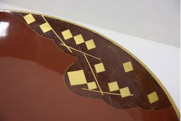 アンティーク雑貨　大正期!大内塗・古い蒔絵の木製皿3枚(漆器)