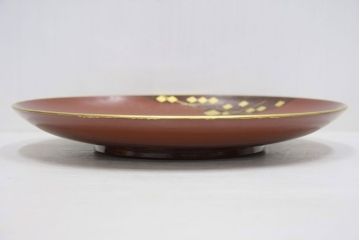 アンティーク雑貨　大正期!大内塗・古い蒔絵の木製皿3枚(漆器)
