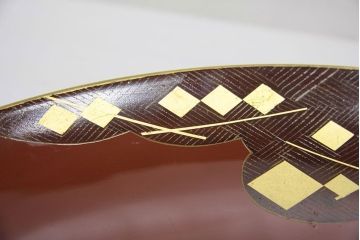 アンティーク雑貨　大正期!大内塗・古い蒔絵の木製皿3枚(漆器)