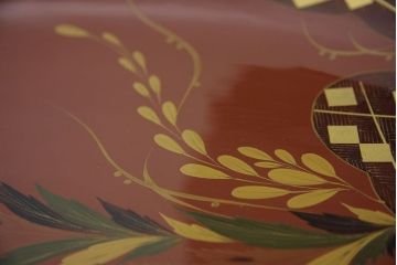 アンティーク雑貨　大正期!大内塗・古い蒔絵の木製皿3枚(漆器)