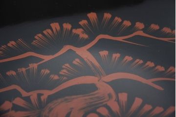 アンティーク雑貨　大正期!大内塗・古い蒔絵の木製皿3枚(漆器)