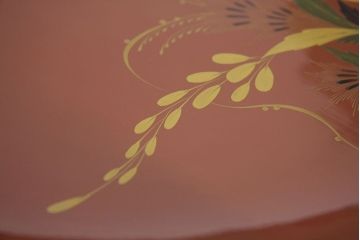 アンティーク雑貨　大正期!大内塗・古い蒔絵の木製皿3枚(漆器)