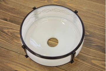 アンティーク　古いお家の切子細工の乳白ガラス吊り下げ照明?